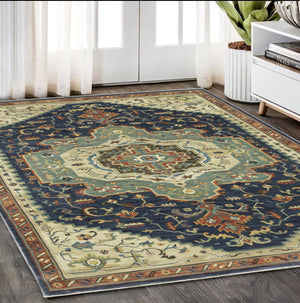 Homeroots 5' Brown Oriental Area Rug With Fringe - Stain Resistant, Warm Design Perfect For Homes With Kids & Pets 5' X 8' Polypropylene 574611