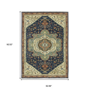 Homeroots 5' Brown Oriental Area Rug With Fringe - Stain Resistant, Warm Design Perfect For Homes With Kids & Pets 5' X 8' Polypropylene 574611