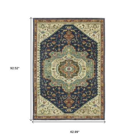 Homeroots 5' Brown Oriental Area Rug With Fringe - Stain Resistant, Warm Design Perfect For Homes With Kids & Pets 5' X 8' Polypropylene 574611