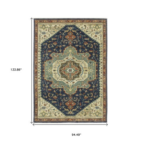 Homeroots 5' Brown Oriental Area Rug With Fringe - Stain Resistant, Warm Design Perfect For Homes With Kids & Pets 8' X 11' Polypropylene 574613