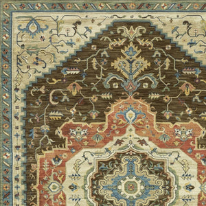 Homeroots 5' Brown Oriental Area Rug With Fringe - Stain Resistant, Warm Design Perfect For Homes With Kids & Pets 7' X 10' Polypropylene 574615