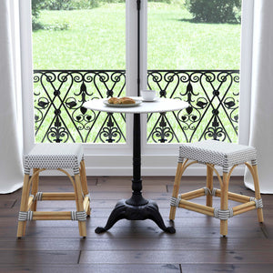 Butler Specialty Robias Rectangular Rattan Counter Stool - Elegant Backless Design For Kitchen Or Patio Dining Spaces Gray And White Dot Rattan,Polyurethane Synthetic (Pe) Rattan 5746266-butler