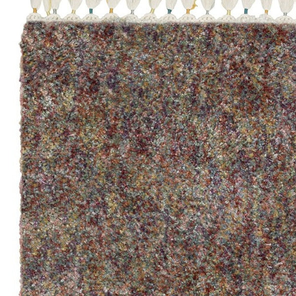 Homeroots 5' Light Blue Abstract Shag Area Rug With Fringe - Soft, Stain-resistant, Perfect For Homes With Kids! 4' X 5' Polypropylene 574627