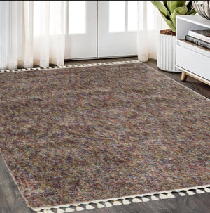 Homeroots 5' Light Blue Abstract Shag Area Rug With Fringe - Soft, Stain-resistant, Perfect For Homes With Kids! 5' X 8' Polypropylene 574628