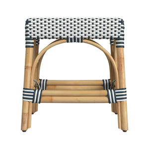 Butler Specialty Robias Rectangular Rattan Counter Stool - Elegant Backless Design For Kitchen Or Patio Dining Spaces White And Navy Stripe Rattan,Polyurethane Synthetic (Pe) Rattan 5746291-butler