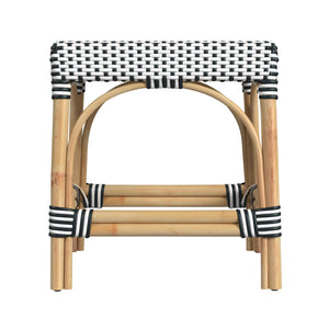 Butler Specialty Robias Rectangular Rattan Counter Stool - Elegant Backless Design For Kitchen Or Patio Dining Spaces White And Black Dot Rattan,Polyurethane Synthetic (Pe) Rattan 5746295-butler