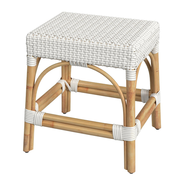 Butler Specialty Robias Rectangular Rattan Counter Stool - Elegant Backless Design For Kitchen Or Patio Dining Spaces White Rattan,Polyurethane Synthetic (Pe) Rattan 5746304-butler