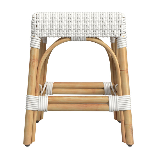 Butler Specialty Robias Rectangular Rattan Counter Stool - Elegant Backless Design For Kitchen Or Patio Dining Spaces White Rattan,Polyurethane Synthetic (Pe) Rattan 5746304-butler