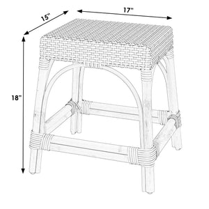 Butler Specialty Robias Rectangular Rattan Counter Stool - Elegant Backless Design For Kitchen Or Patio Dining Spaces White Rattan,Polyurethane Synthetic (Pe) Rattan 5746304-butler