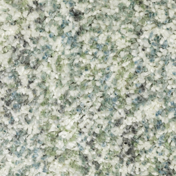 Homeroots 5' Light Blue Abstract Shag Area Rug With Fringe - Soft, Stain-resistant, Perfect For Homes With Kids! 7' X 10' Polypropylene 574633