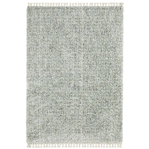 HomeRoots 5' Light Blue and Ivory Abstract Shag Area Rug with Fringed Edges for Cozy, Modern Living Spaces 8' X 11' 574634