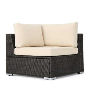 English Elm Christopher Knight Home® - SANTA SANTA ROSA CORNER KD Modern Wicker Aluminum Frame Water-Resistant Cushions Outdoor Seat (33") Multi 57467.00ALUMBRN