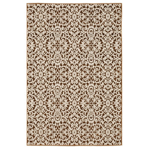 HomeRoots 5' Timeless Rust and Beige Oriental Area Rug - Durable, Stain-Resistant Design for Warm Living Spaces 4' X 6' 574682