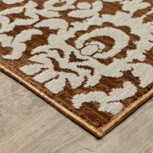 Homeroots 5' Gorgeous Orange Oriental Area Rug - Stain Resistant, Perfect For Homes With Kids And Pets 4' X 6' Polyester 574682