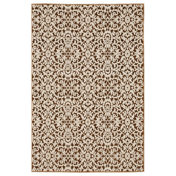 Homeroots 5' Gorgeous Orange Oriental Area Rug - Stain Resistant, Perfect For Homes With Kids And Pets 8' X 11' Polyester 574684