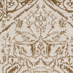 Homeroots 5' Ivory And Gold Oriental Area Rug - Stain Resistant, Stylish Design For Any Home Decor 10' X 13' Polyester 574686