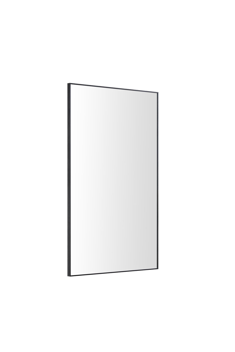 English Elm 60x22inch Glossy Black Bathroom Mirror Modern Minimalist Metal Frame HD Float Glass Vanity Mirror Sleek Corner Hangs decoración W2091P344686