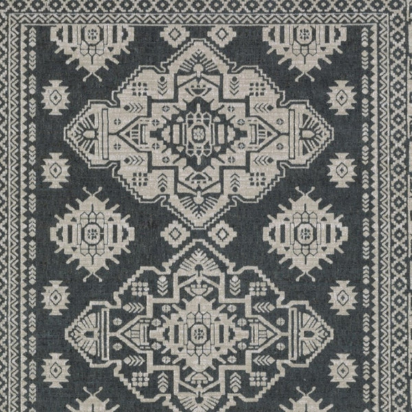 Homeroots 10' Blue Medallion Area Rug - Stylish, Stain-resistant Design For Living Spaces And Kids' Rooms 5' X 8' Polyester 574692