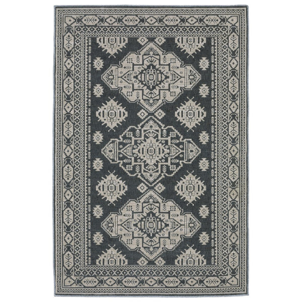 Homeroots 10' Blue Medallion Area Rug - Stylish, Stain-resistant Design For Living Spaces And Kids' Rooms 8' X 11' Polyester 574694