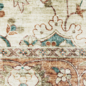 Homeroots 5' Ivory Oriental Distressed Area Rug - Stain Resistant, Non-skid Design For Stylish Home Decor 5' X 7' Polyester 574703