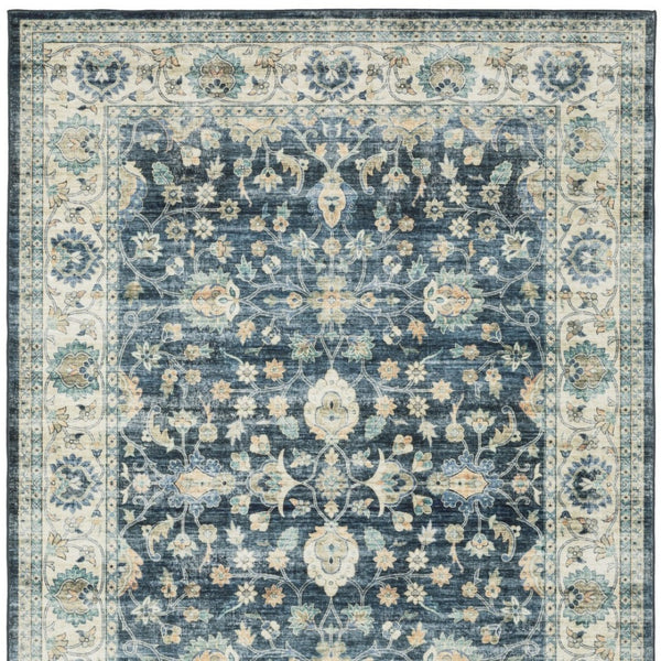 Homeroots 5' Ivory Oriental Distressed Area Rug - Stain Resistant, Non-skid Design For Stylish Home Decor 5' X 7' Polyester 574705