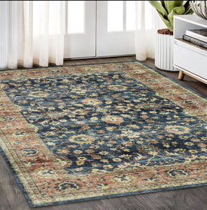 Homeroots 5' Ivory Oriental Distressed Area Rug - Stain Resistant, Non-skid Design For Stylish Home Decor 5' X 7' Polyester 574710