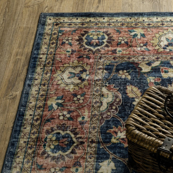 HomeRoots 5' Elegant Ivory and Rust Oriental Distressed Area Rug for Timeless Charm and Everyday Durability 5' X 7' 574710