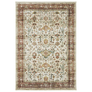 Homeroots 5' Ivory Oriental Distressed Area Rug - Elegant Non-skid Design, Stain Resistant For Any Décor 8' X 10' Polyester 574714