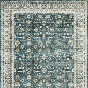 Homeroots 4' Teal Oriental Distressed Area Rug - Stylish, Non-skid, Stain-resistant Design For Any Room 4' X 6' Polyester 574715