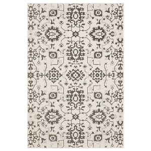 HomeRoots 5' Timeless Ivory and Gray Oriental Area Rug - Stain-Resistant, Durable Design for Any Room 10' X 13' 574719