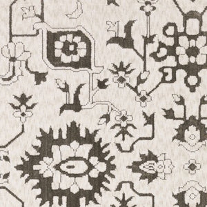 Homeroots 5' Elegant Ivory Oriental Area Rug – Stain Resistant, Perfect For Homes With Kids And Pets, 5x8 7' X 10' Polyester 574721