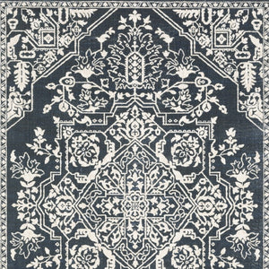 Homeroots 10' Elegant Power Loom Oriental Area Rug In Blue - Stain Resistant, Perfect For Kids And Pets! 4' X 6' Polyester 574724