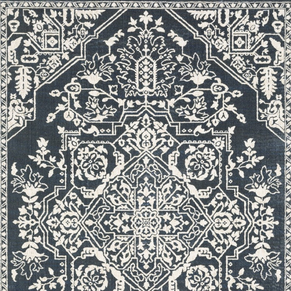 Homeroots 10' Elegant Power Loom Oriental Area Rug In Blue - Stain Resistant, Perfect For Kids And Pets! 4' X 6' Polyester 574724