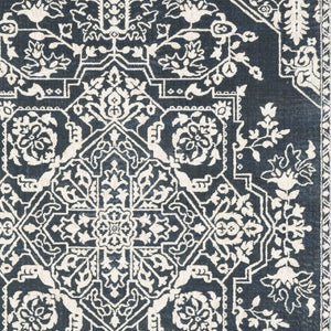 Homeroots 10' Elegant Power Loom Oriental Area Rug In Blue - Stain Resistant, Perfect For Kids And Pets! 7' X 10' Polyester 574726