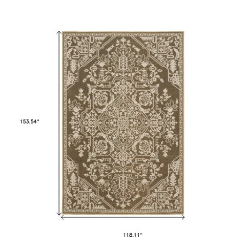 Homeroots 10' Elegant Power Loom Oriental Area Rug In Blue - Stain Resistant, Perfect For Kids And Pets! 10' X 13' Polyester 574728