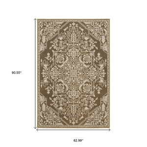 Homeroots 10' Elegant Power Loom Oriental Area Rug In Blue - Stain Resistant, Perfect For Kids And Pets! 5' X 8' Polyester 574730