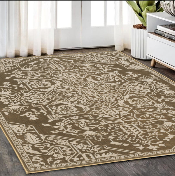 Homeroots 10' Elegant Power Loom Oriental Area Rug In Blue - Stain Resistant, Perfect For Kids And Pets! 5' X 8' Polyester 574730