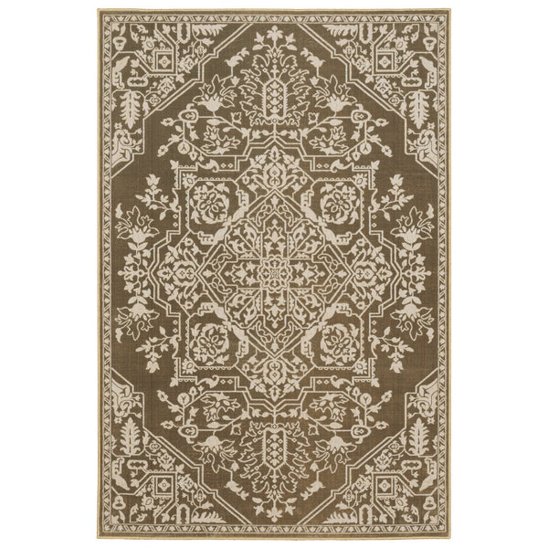 HomeRoots 10' Elegant Power-Loomed Oriental Area Rug for High-Traffic Spaces - Stain-Resistant & Durable Design 5' X 8' 574730