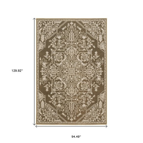 Homeroots 10' Elegant Power Loom Oriental Area Rug In Blue - Stain Resistant, Perfect For Kids And Pets! 8' X 11' Polyester 574732