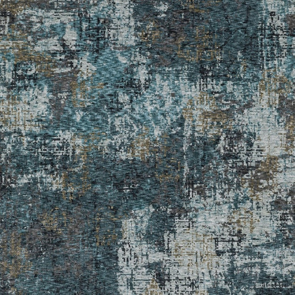 Homeroots 5' Blue Abstract Power Loom Area Rug With Fringe - Stylish, Stain-resistant Design For Any Space 5' X 8' Polyester 574757