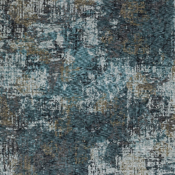 Homeroots 5' Blue Abstract Power Loom Area Rug With Fringe - Stylish, Stain-resistant Design For Any Space 8' X 11' Polyester 574760