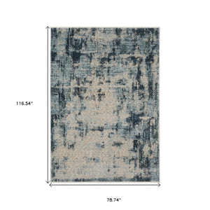 Homeroots 5' Beige Abstract Area Rug With Fringe – Stylish, Stain-resistant Design For Home Décor & Comfort 7' X 10' Polyester 574763