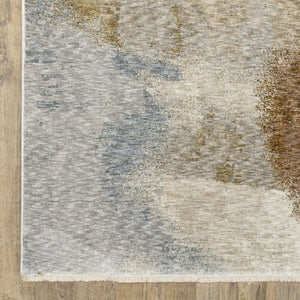 HomeRoots 5' Beige and Rust Abstract Distressed Area Rug with Fringed Tassels for Modern Elegance in Any Room 8' X 11' 574776