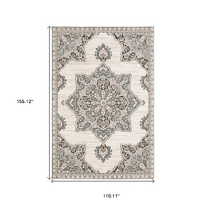 Homeroots 10' Elegant Brown Medallion Area Rug – Stain Resistant, Perfect For Homes With Kids And Pets 10' X 13' Polyester 574781