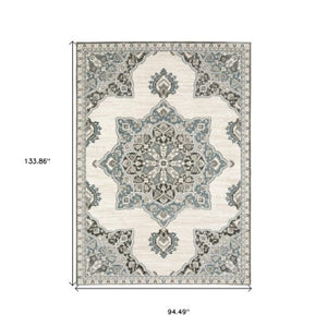 Homeroots 10' Elegant Brown Medallion Area Rug – Stain Resistant, Perfect For Homes With Kids And Pets 7'10" X 10'10" Polyester 574782