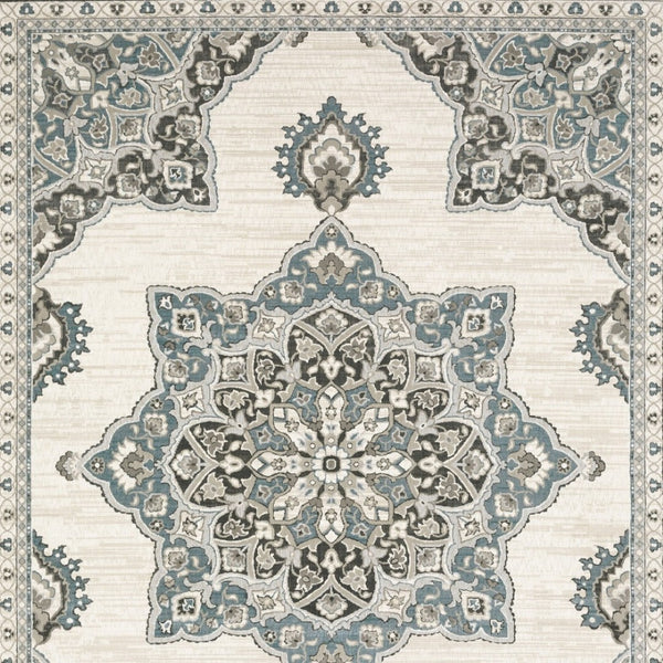 Homeroots 10' Elegant Brown Medallion Area Rug – Stain Resistant, Perfect For Homes With Kids And Pets 7'10" X 10'10" Polyester 574782