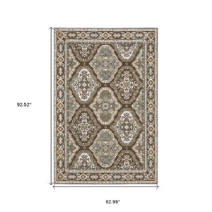 Homeroots 5' Enhance Your Space With A Blue Medallion Area Rug – Stain Resistant And Stylish Design! 5' X 8' Polyester 574788