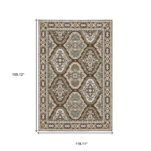 Homeroots 5' Enhance Your Space With A Blue Medallion Area Rug – Stain Resistant And Stylish Design! 10' X 13' Polyester 574789
