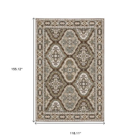 Homeroots 5' Enhance Your Space With A Blue Medallion Area Rug – Stain Resistant And Stylish Design! 10' X 13' Polyester 574789