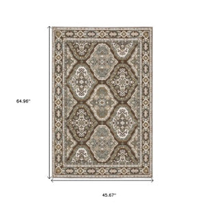 Homeroots 5' Enhance Your Space With A Blue Medallion Area Rug – Stain Resistant And Stylish Design! 4' X 6' Polyester 574790